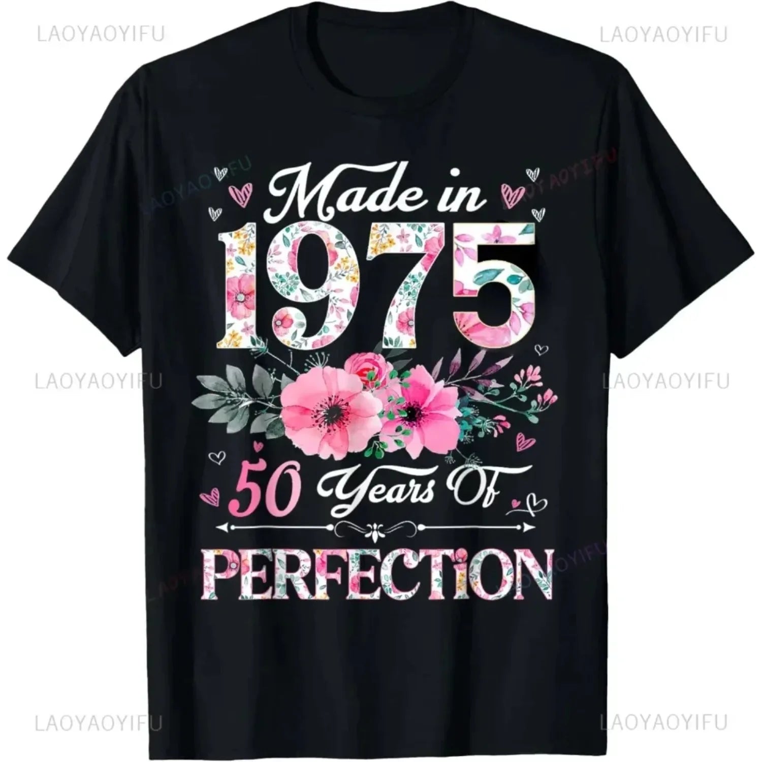 50th Birthday Gifts 1975 Party T-Shirt Women Men Clothing T Shirts Tops women clothing my body my choice