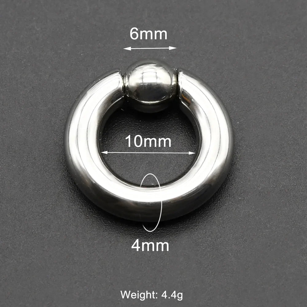 1Pc Large Gauges Stainless Steel CAPTIVE SPRING BEAD RING for Septum Piercing BCR Nose Ring Hoop Expander Earlobe Earrings 00G