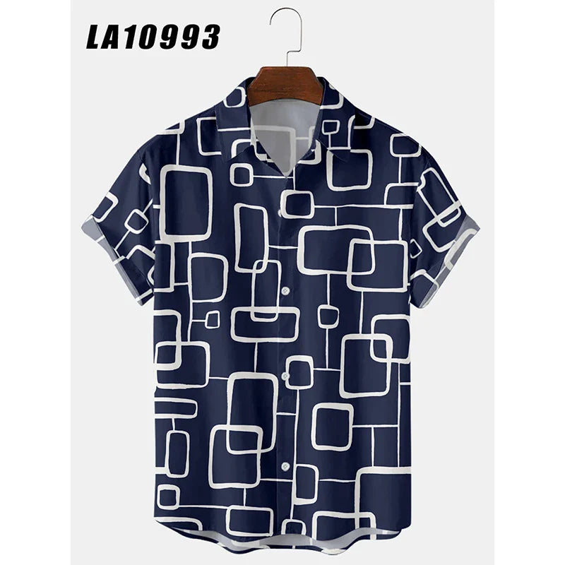2024 Men's Shirts Creative Panda Printed Short Sleeve Shirt Men Street Summer Hawaii Beach Retro Harujuku For