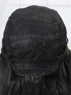 26 Inch Long Straight  Wig Mid  Bangs Women Black Ombre Heat Resistant Wigs For Daily Use Cosplay Halloween Costume Party