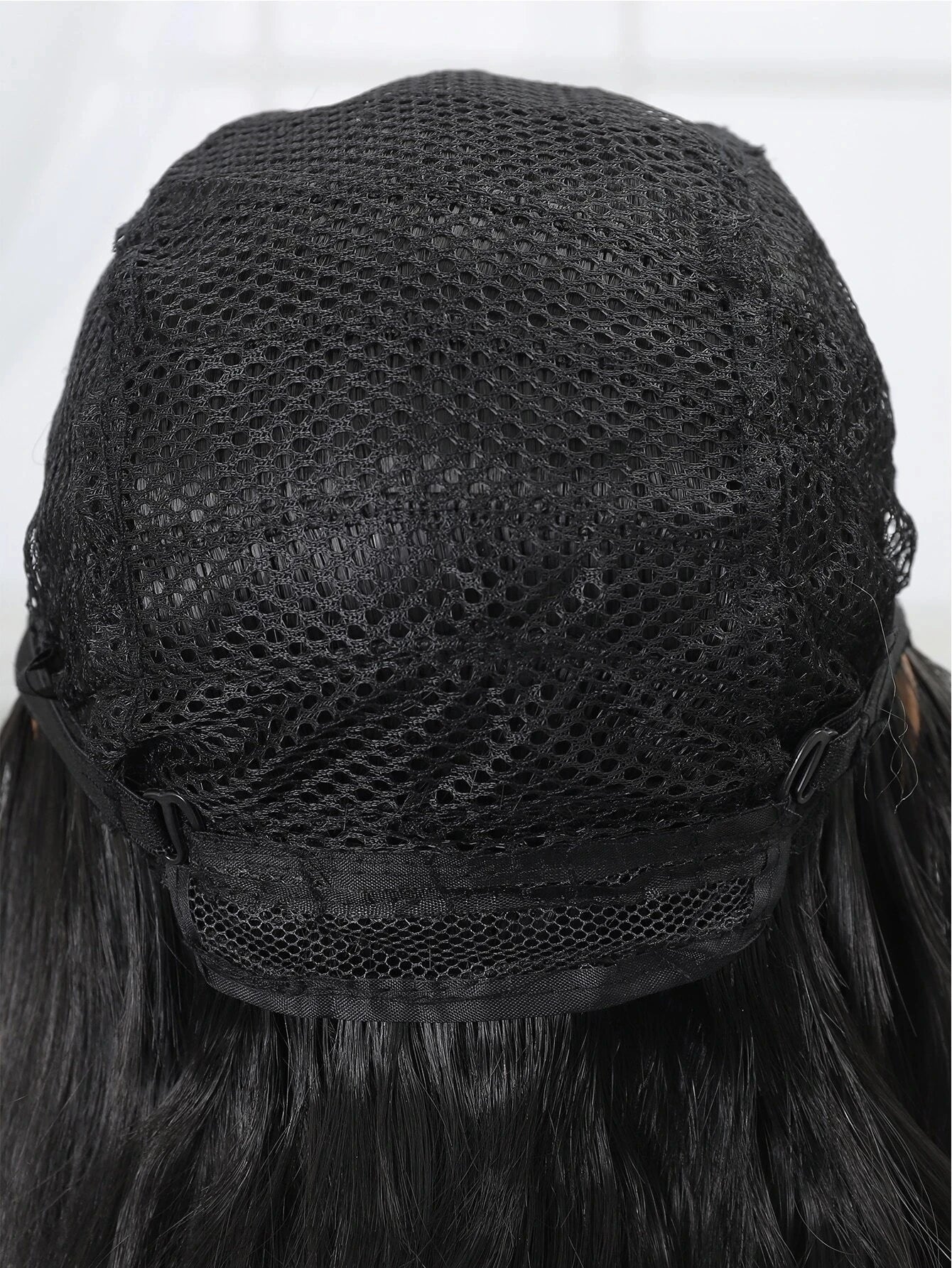 26 Inch Long Straight  Wig Mid  Bangs Women Black Ombre Heat Resistant Wigs For Daily Use Cosplay Halloween Costume Party