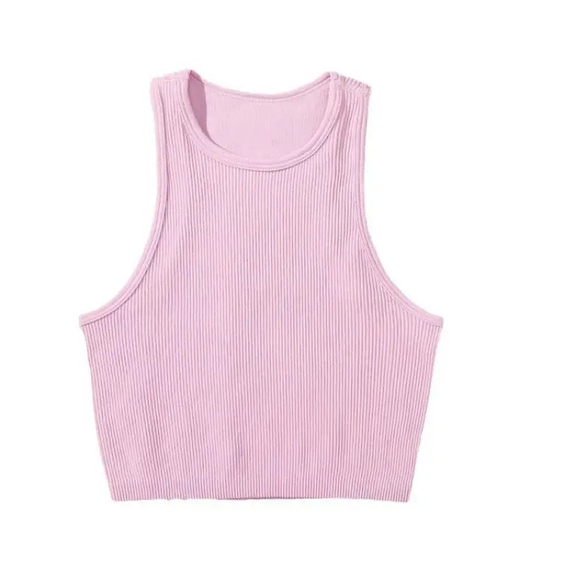 DIY Print Customize Sleeveless Vest Women's Summer High Waist Short Crop Top Fitness Running Yoga Clothes Slim Fast Dry Clothes