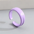 2022 Summer Colorful Ring Set Wholesale Fashion Geometric Chain Candy Color Irregular Opening Rings Women Party Finger Jewelry