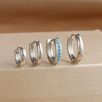 4PCS Set Stainless Steel Huggie Minimal Hoop Earrings 6/8/10mm Crystal Zirconia Helix Tragus Cartilage Earrings Piercing Jewelry