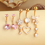 5PCS Cute Dangle Belly Ring Pack 14G Navel Piercing Bulk Sexy Belly Ring Set Belly Button Ring Lot Pircing Ombligo Jewelry