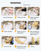 Black Synthetic Wig Fluffy Natural Fringe Waist-Length Straight Hair Women Cosplay Daily Use Of Heat-Resistant Full Head Cover