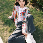 Colorful Crochet Knitted Hollow Cardigan Sweater Jacket New Top Loose Women's Clothing