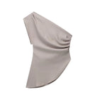 Asymmetric T-shirt New Women's Fashion Trend Spicy Girl Celebrity Temperament Off Shoulder Top