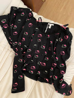 2Pcs/Set Girl's Cotton Pajama Built-in Bra Outdoor Wear Spring Autumn Hello Kitty Collection Home Clothing Sanrio Loungewear