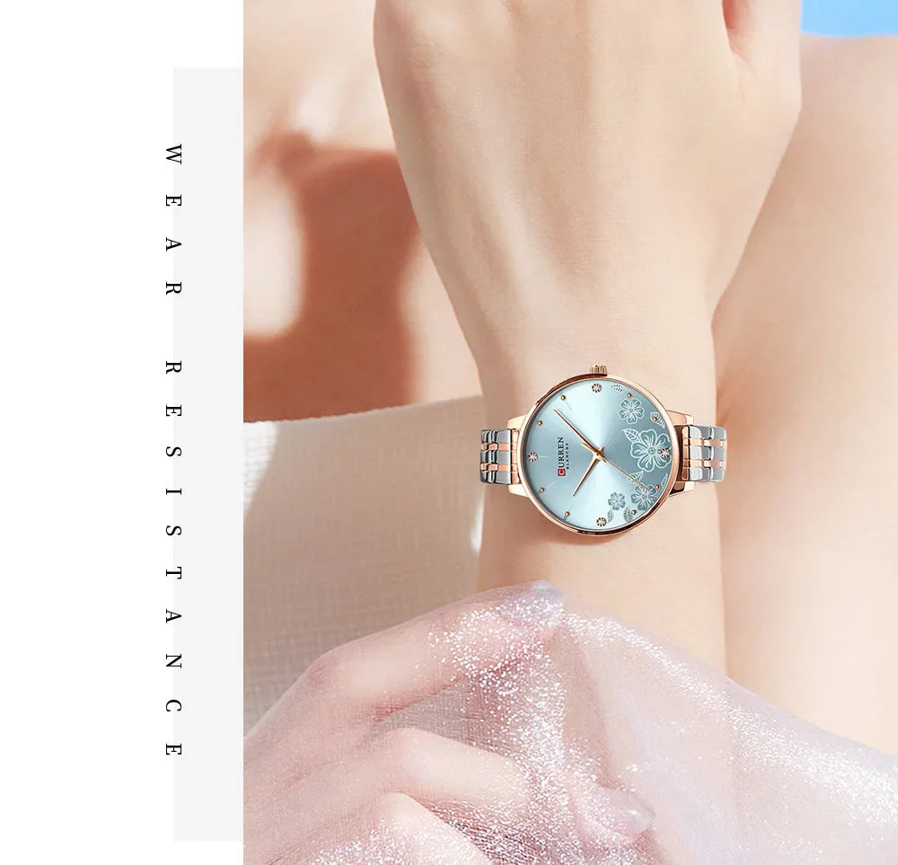 CURREN Brand Fashion Women Watches Stainless Steel Ultra Thin Quartz Watch Woman Romantic Clock Women's Watches Montre Femme