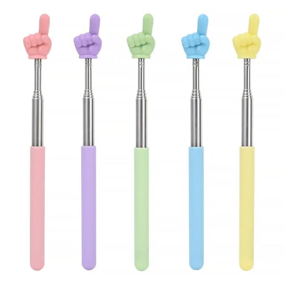Creative Stainless Steel Teaching Telescopic Rod Finger Design Teaching Stick multifunctional Reading Stick home School Supplies