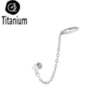 Chain Earring with Labret Ear Stud ASTM G23 Titanium Piercing Nose Ring Cartilage Helix Daith Punk Lip Piercing Body Jewelry 16G