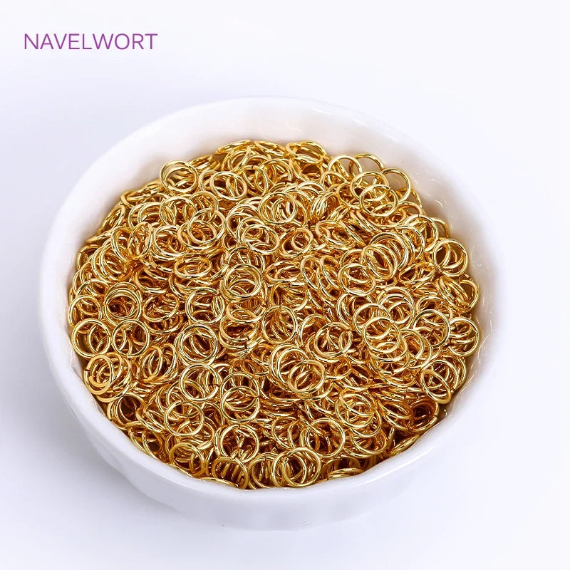 18K Gold Plated Split Rings Connecting Ring Brass Open Jump Rings Accessories For Jewelry DIY Jewelry Material Wholesale