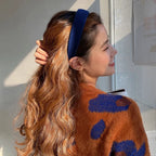 Autumn Winter Soft Velvet Cloth Sponge Padded Hairbands for Women Girls Casual Shopping Face Washing Dress Up Hair Accessories