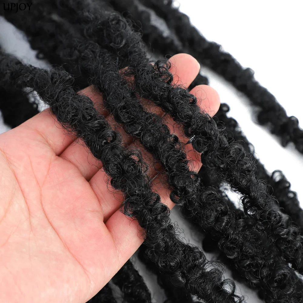 Butterfly Locs Crochet Hair 12 inch Handmade Butterfly Soft Locs Crochet Hair Extensions Synthetic Braiding Hair 12Strands/pack