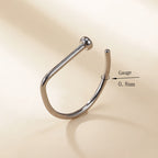 ASTM F136 Titanium PIERC D Shape Nose Ring Nostril Piercing Hoop Septum Rings Bar Pin Nose Lip Studs Body Jewelry Wholesale