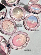Colorrose Embossed Powder Blush Blue Genuine Nude Makeup Natural Party  Blusher  Shimmer Pearlescent Highlight Eyeshadow
