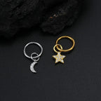 1PC Little Star Moon Snake Crystal Charms Pendant Helix Daith Earrings for Women Hanging Matching Piercing Lobe Tragus Jewelry