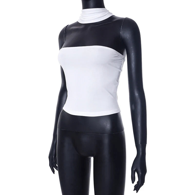 Chic White Sexy Strapless Crop Tops 2023 Elegant Summer Slim Tanks Tube Top Cropped Solid