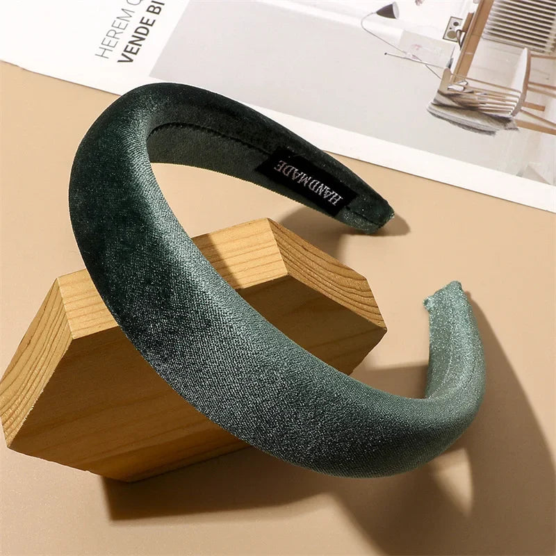 Autumn Winter Soft Velvet Cloth Sponge Padded Hairbands for Women Girls Casual Shopping Face Washing Dress Up Hair Accessories