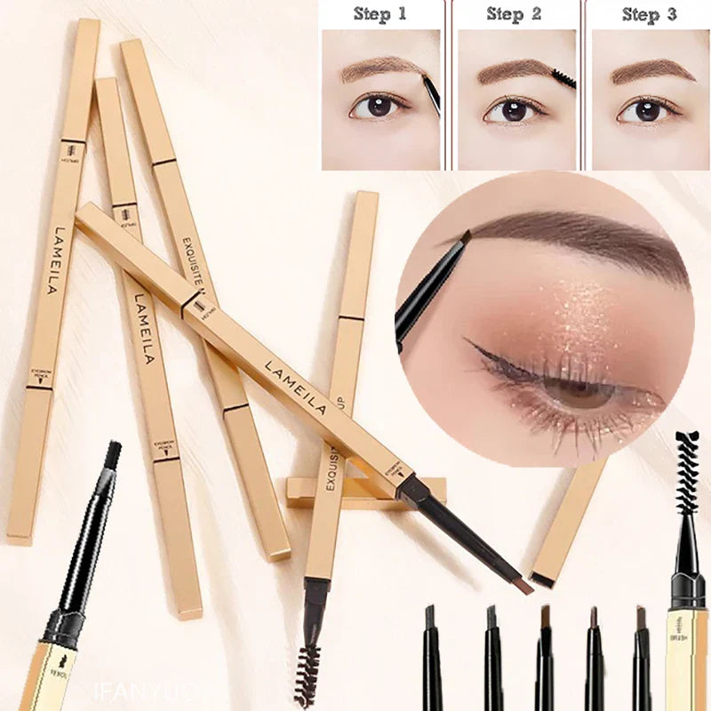 Double Head Eyebrow Pencil with Brush Waterproof Smooth 5 Colors Eye Brow Pen Tint Mascara Enhance Cosmetics Beauty Women Makeup