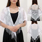 2024 White/Black Catholic Woman Spanish Style Lace Tassel Church Veil Head Covering Long Veil Floral Scarves Wedding Accessories