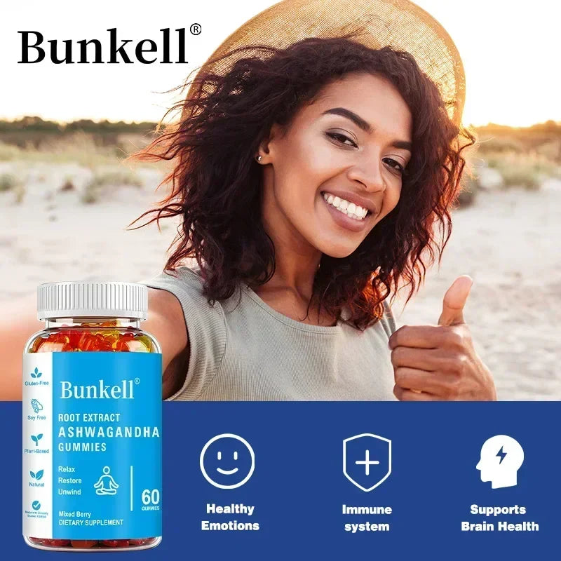 Ashwagandha Gummies - Contains vitamin D3, helps improve sleep, relieve stress and calmness, and boost immunity