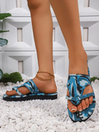 2025 Summer Women Slippers Platform Sandals Fashion Open Toe Shoes Slip on Colorful Beach Shoe Ethnic Style Lightweight Slippers