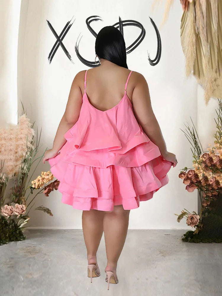 Elegant Chic Large Women Dresses Satin Summer Sexy Party Dress Strap Sleeveless Loose Plus Size Dresses Wholesale Dropshipping