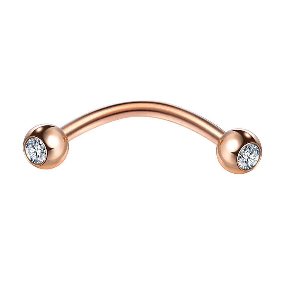 1PC 6/8/10mm Stainless Steel Banana Piercing Ring 3mm Ball Eyebrow Piercing Curved Barbell Ring Snug Daith Helix Rook Earring