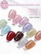 1-3pcs PSK 2025 New Whitening Purple Glass Beads Starry Crystal Nail Art Purple Glass Bead Cat Eye Gel Nail Polish Nail Supplies