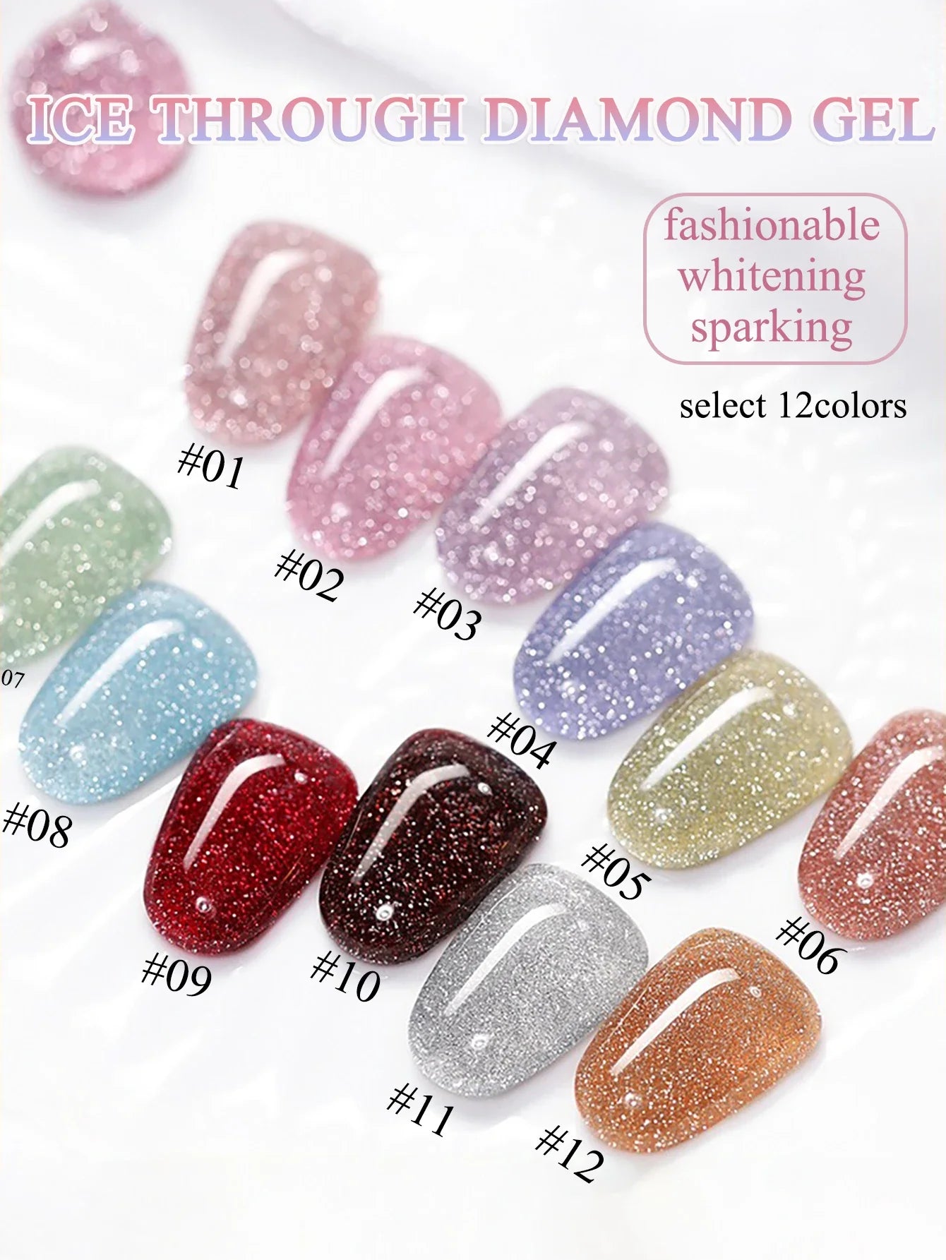 1-3pcs PSK 2025 New Whitening Purple Glass Beads Starry Crystal Nail Art Purple Glass Bead Cat Eye Gel Nail Polish Nail Supplies