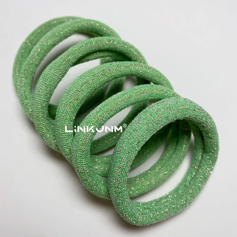 6PCS Women Glitter Hair Scrunchies Girls Elastic Hair Rubber Bands Hair Holder/Gum Hair Accessories Ponytail Hair Holders
