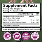 Elderberry - 5000 mg Per Serving, Vitamin C & Zinc, ImmunoBooster for Immune Support, Skin Health, 120 Veggie Capsules