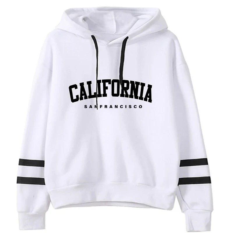 California Womens Tracksuit Casual Stripe Versatile Hooded Sweatshirt or Pants or Suit Simplicity Hot Sales Street Outfits S-3XL
