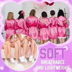 54pcs Spa Robe Sleepover Party Supplies Satin Bridesmaids Robes Includes 18 Kimono Robe Rose 18 White Hotel Spa Slippers 18 Eye