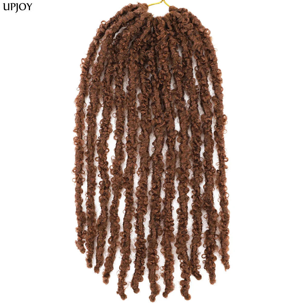 Butterfly Locs Crochet Hair 12 inch Handmade Butterfly Soft Locs Crochet Hair Extensions Synthetic Braiding Hair 12Strands/pack