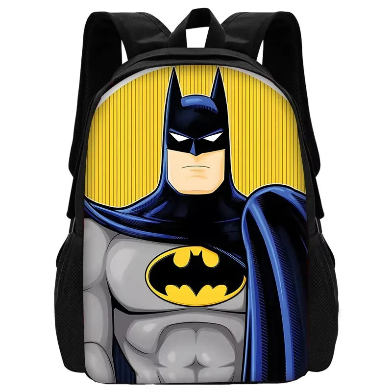Child Superhero Batmans School Backpack with Lunch Bags ,Pencil Bags ,School Bags for Boys Girls Best Gift