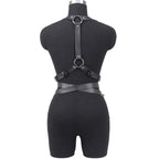 Adjustable Women's Gothic Punk Faux Leather Belt Perfect Waist and Chest Charms for Holiday and Casual Wear