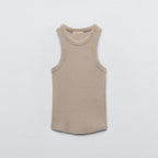 BMURHMZA Fashion New Water Wash Rib Simple Retro Workwear Women's Tank Top