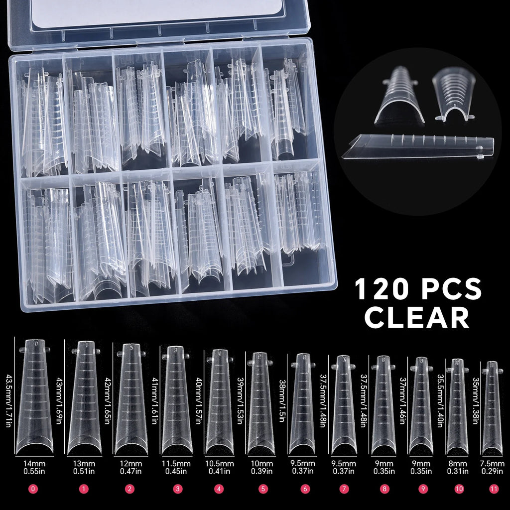 120Pcs Nail Forms For UV Gel Quick Building Extension Top Molds Dual Forms Acrylic Nail Art Tips Nails Accessories Tools