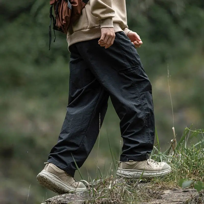 Autumn Cargo Pants Men 2024 100% Nylon Safari Style Solid Double Side Pockets Men Pants Outdoors Tourism Men Clothes