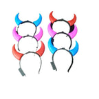 1 Pcs Unique Party Accessories Festive LED Headbands Halloween Party Headwear Glowing Devil Headwear LED Devil Horns Headband