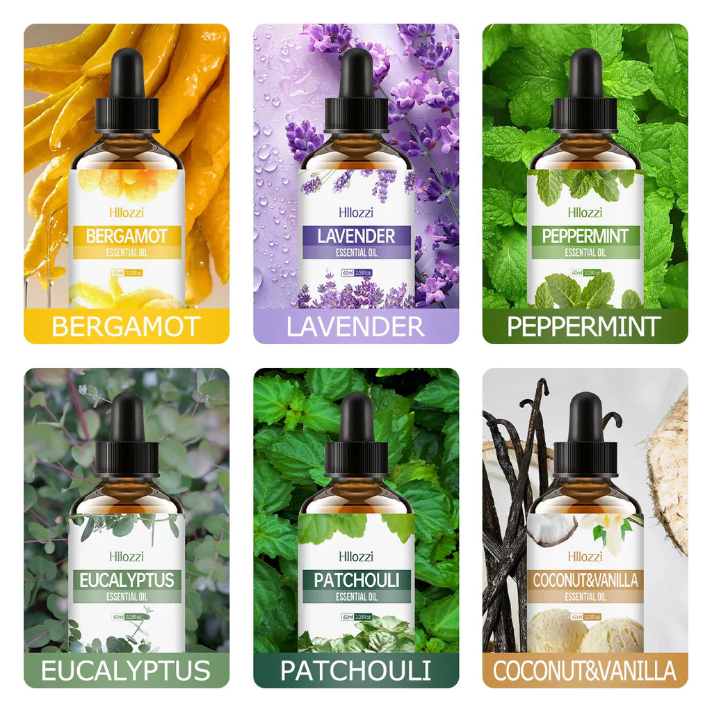 60ml Agarwood-Cedarwood-Vetiver-Pine Palm-Ocean-Sweet Tobacco-Black CastorAromatherapy Essential Oils Aromatherapy Essentia