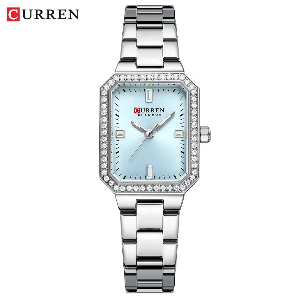 CURREN Women Watch Quartz Watch for Ladies Simple Elegant Dress Wristwatch Stainless Steel Bracelet