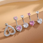 14G Gold Color Series Butterfly Dangled Belly Piercing Sets 5PCS/Lot Heart Flower Curved Navel Navel Ring Belly Button Rings