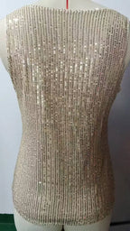 Amazon Quicktrade foreign trade explosion models Europe and the United States sexy ladies sequins summer light mature sexy V-nec