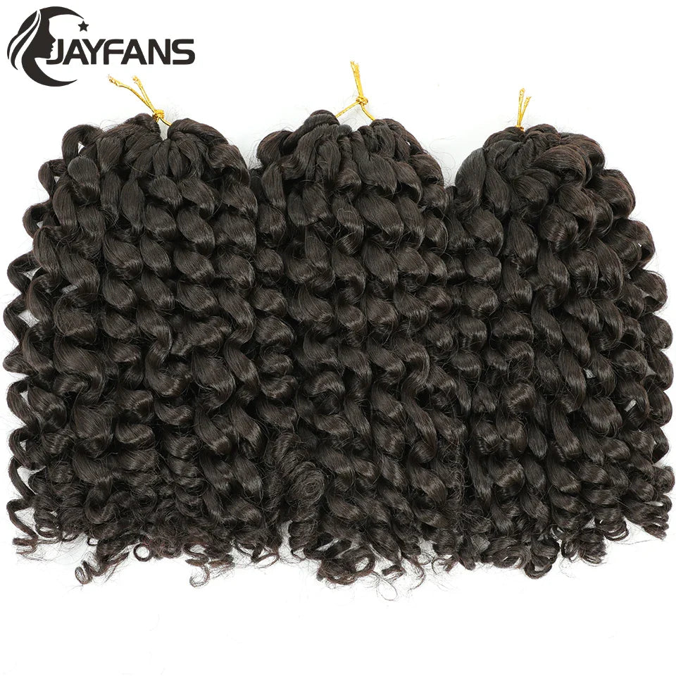 1- 5 Packs 8 inch Jumpy Wand Curl Jamaican Bounce Crochet Hair Natural Black Wand Curls Crochet Hair Short Curly Crochet Braids