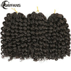 1- 5 Packs 8 inch Jumpy Wand Curl Jamaican Bounce Crochet Hair Natural Black Wand Curls Crochet Hair Short Curly Crochet Braids