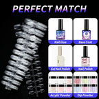 240pcs XS Fake Nails Short Square/Almond False Nail Tips Half Matte Acrylic Square Fingernails DIY For Manicure Extension Tools